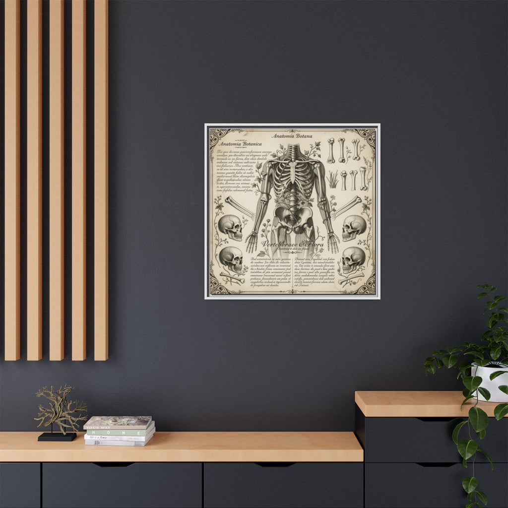Dark academic anatomy goth skeletal study gallery art Matte Canvas, Framed (Multi-color)