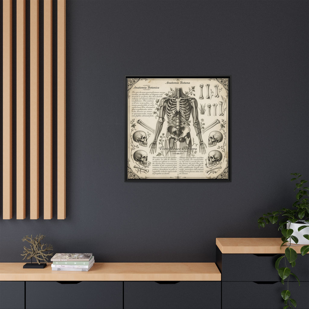Dark academic anatomy goth skeletal study gallery art Matte Canvas, Framed (Multi-color)