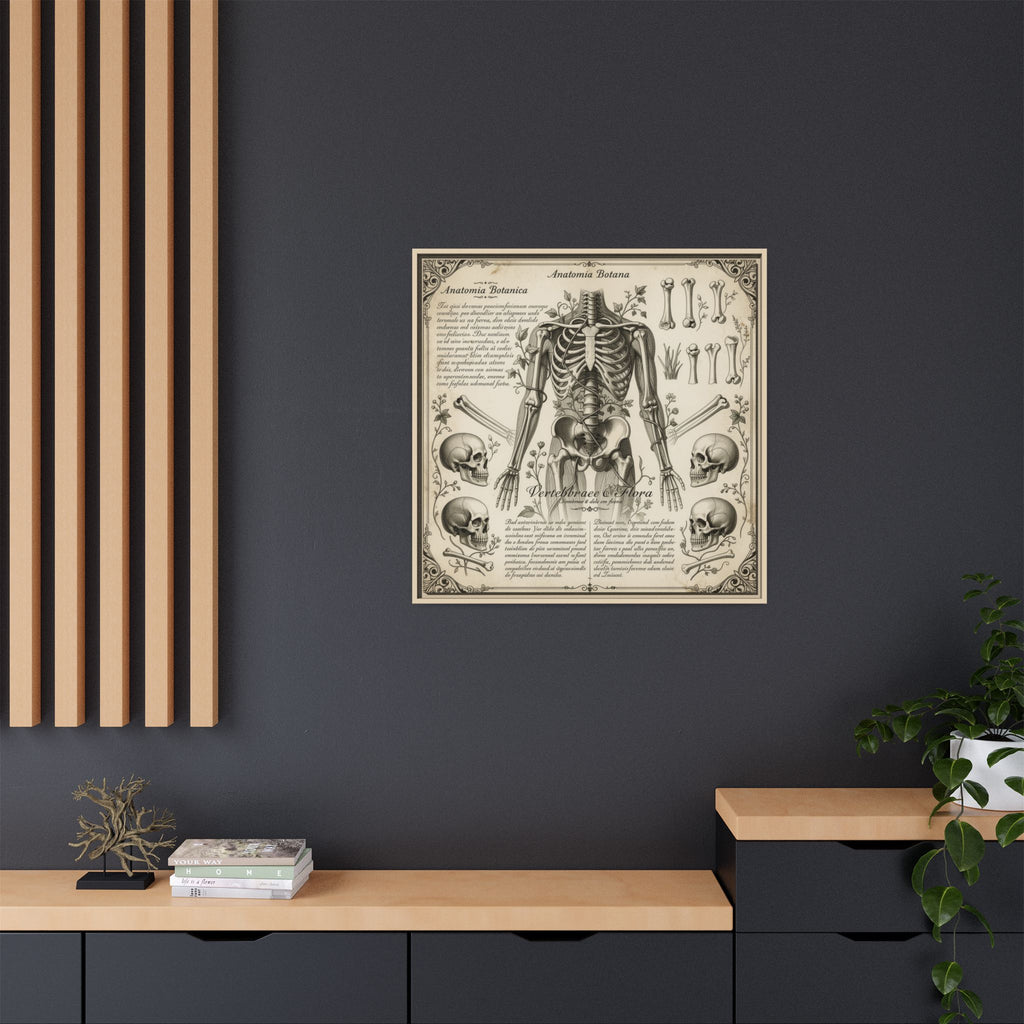 Dark academic anatomy goth skeletal study gallery art Matte Canvas, Framed (Multi-color)