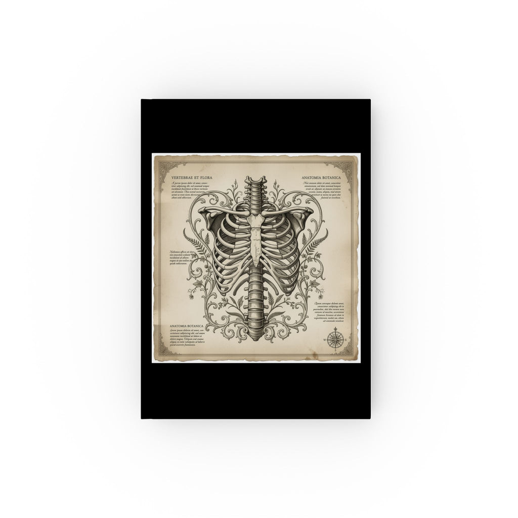 The Anatomist's Journal — Dark Academic Hardcover | Botanical Ribcage Study Notebook