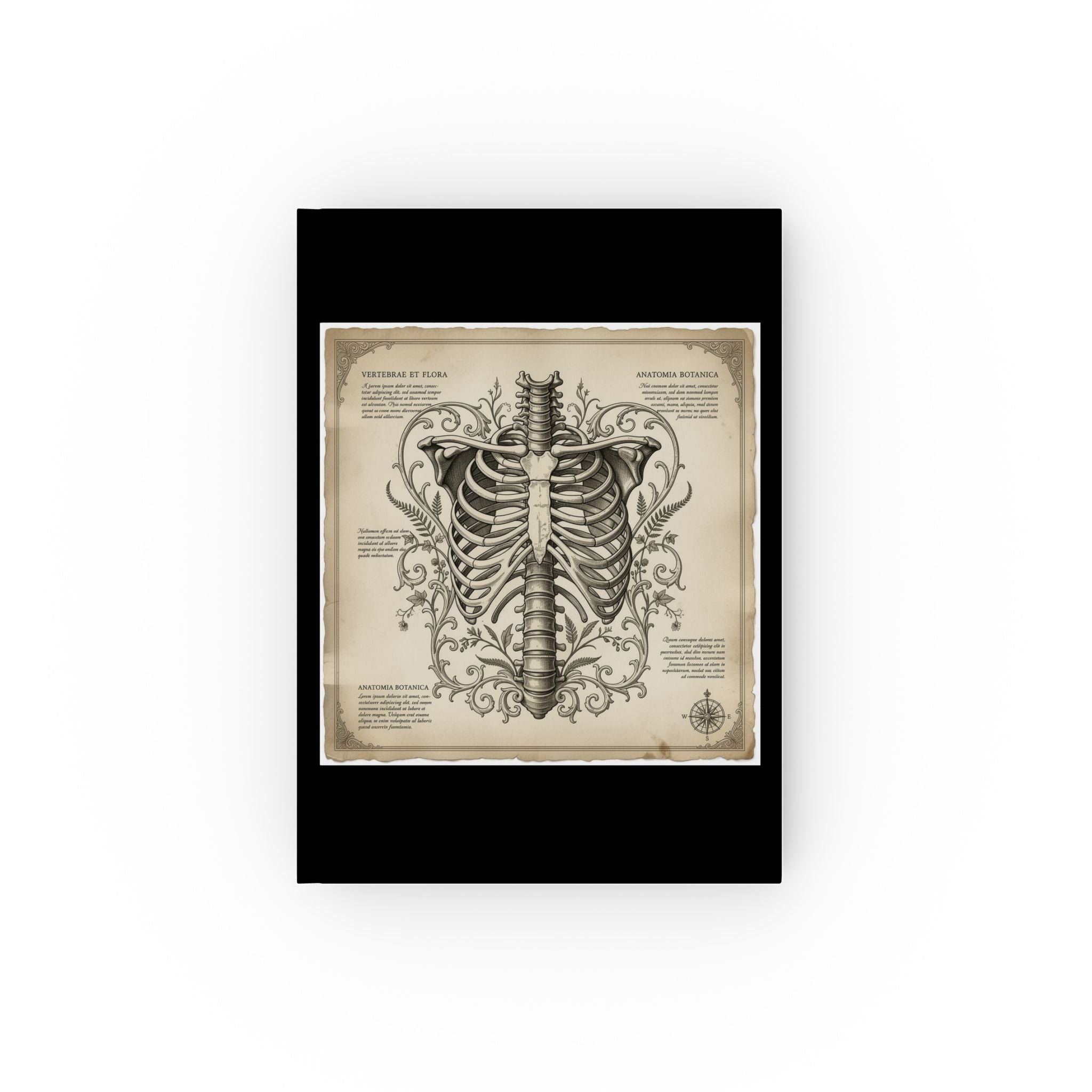 The Anatomist's Journal — Dark Academic Hardcover | Botanical Ribcage Study Notebook