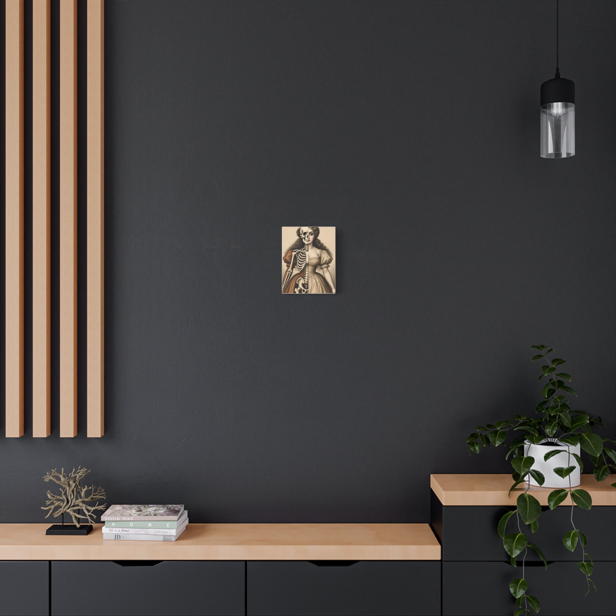 Seraphine: Antique Anatomy - Victorian Half-Skeleton Portrait Canvas