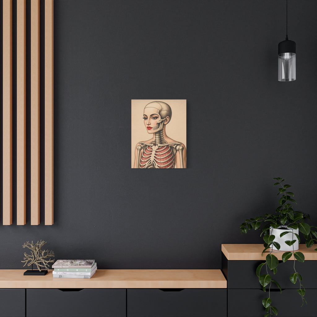 Saundara - Antique Anatomical Lady Portrait Canvas – Vintage Medical Art Stretched Print