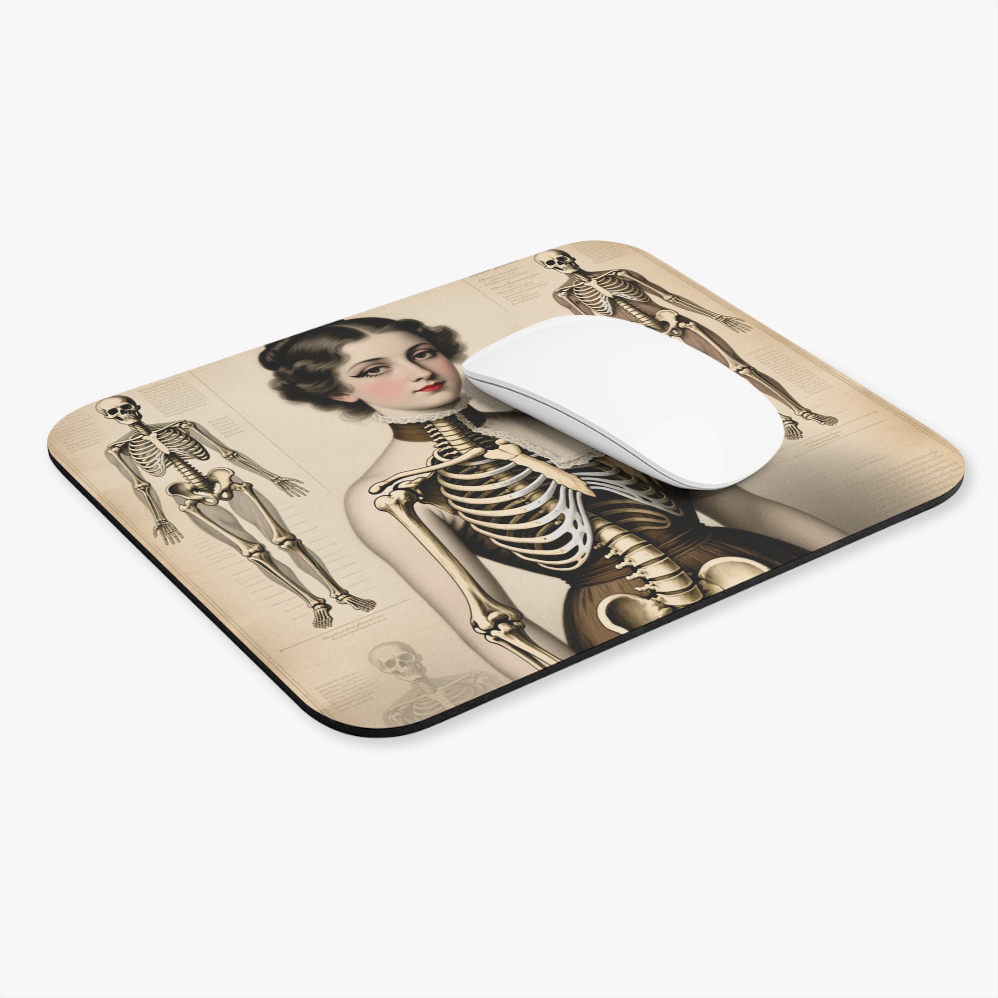 Eleanor — Victorian Anatomy Portrait Mouse Pad | Dark Academic Desk Accessory