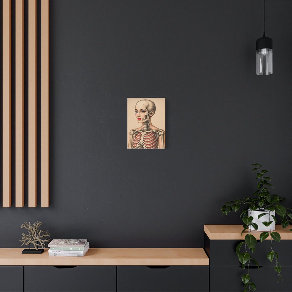 Saundara - Antique Anatomical Lady Portrait Canvas – Vintage Medical Art Stretched Print
