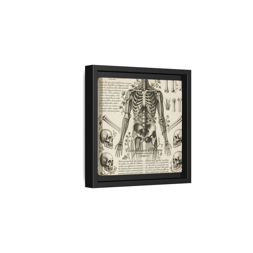 Dark academic anatomy goth skeletal study gallery art Matte Canvas, Framed (Multi-color)