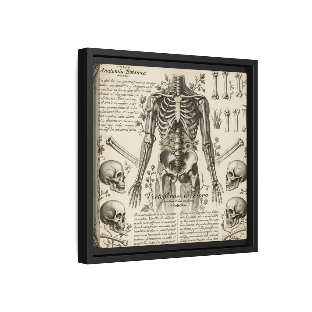 Dark academic anatomy goth skeletal study gallery art Matte Canvas, Framed (Multi-color)
