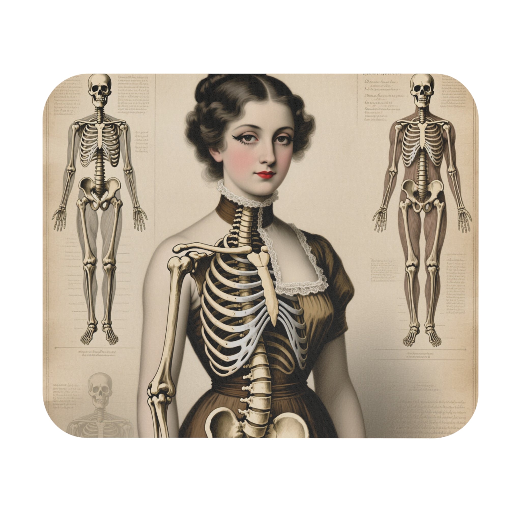 Eleanor — Victorian Anatomy Portrait Mouse Pad | Dark Academic Desk Accessory