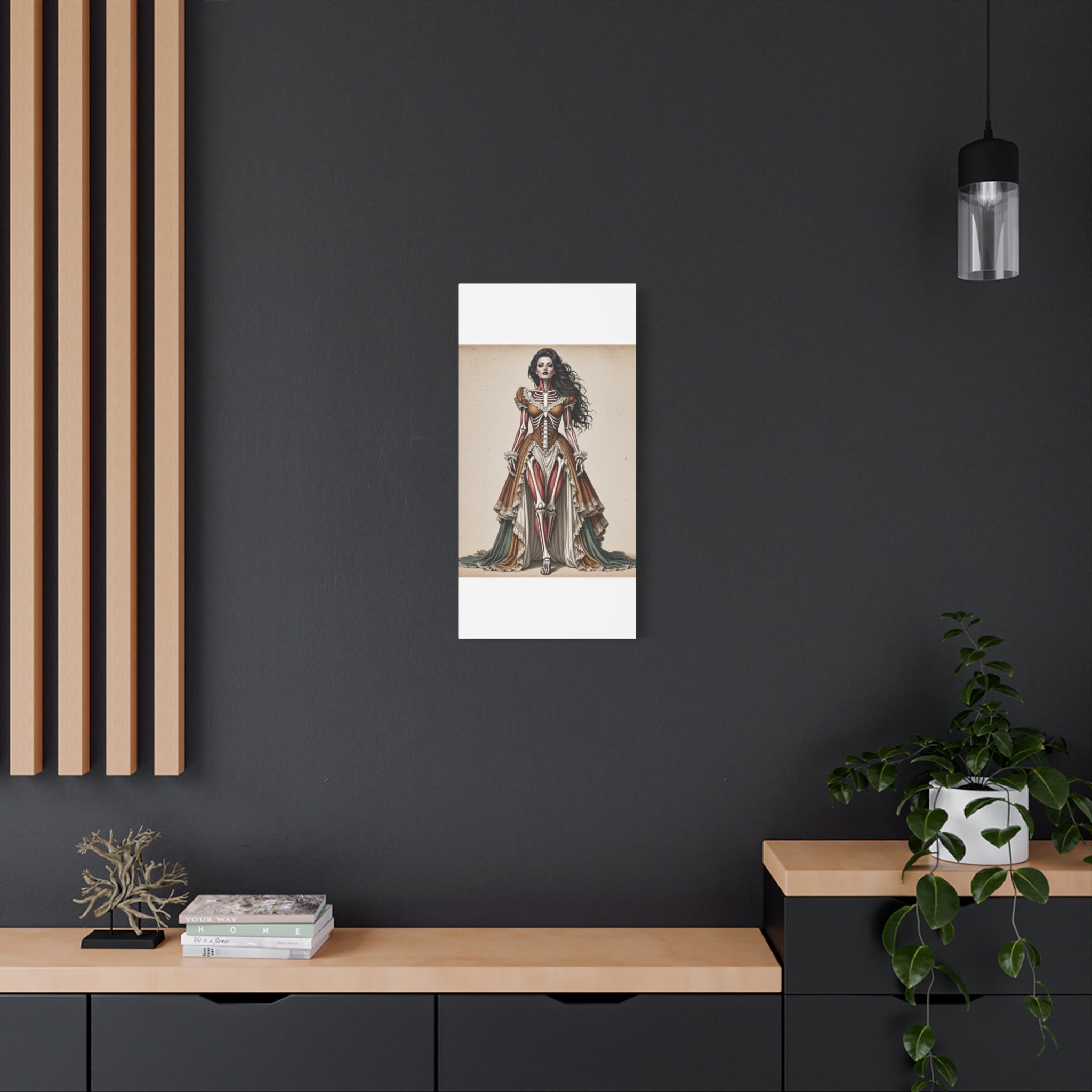 Daphne - Antique Anatomical Victorian Lady Canvas Print — Gothic Skeleton Art Wall Decor