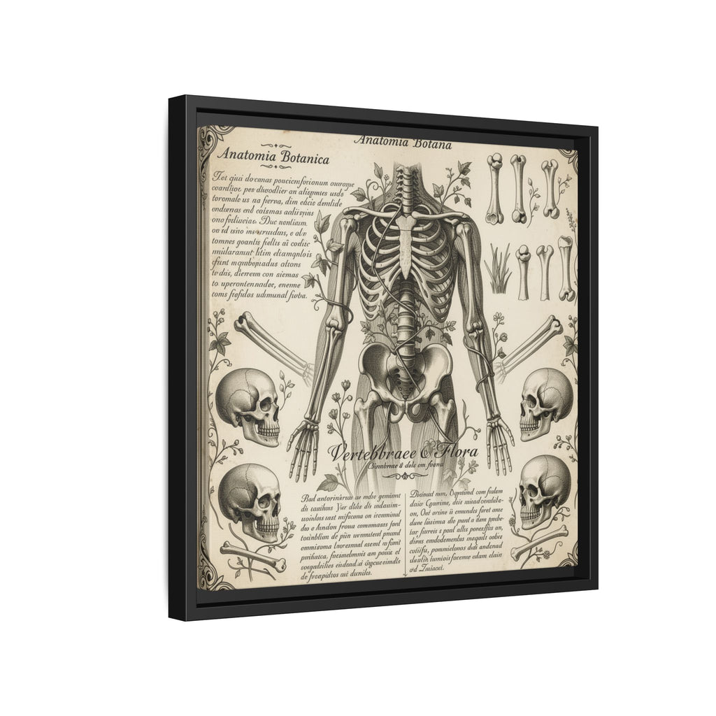 Dark academic anatomy goth skeletal study gallery art Matte Canvas, Framed (Multi-color)