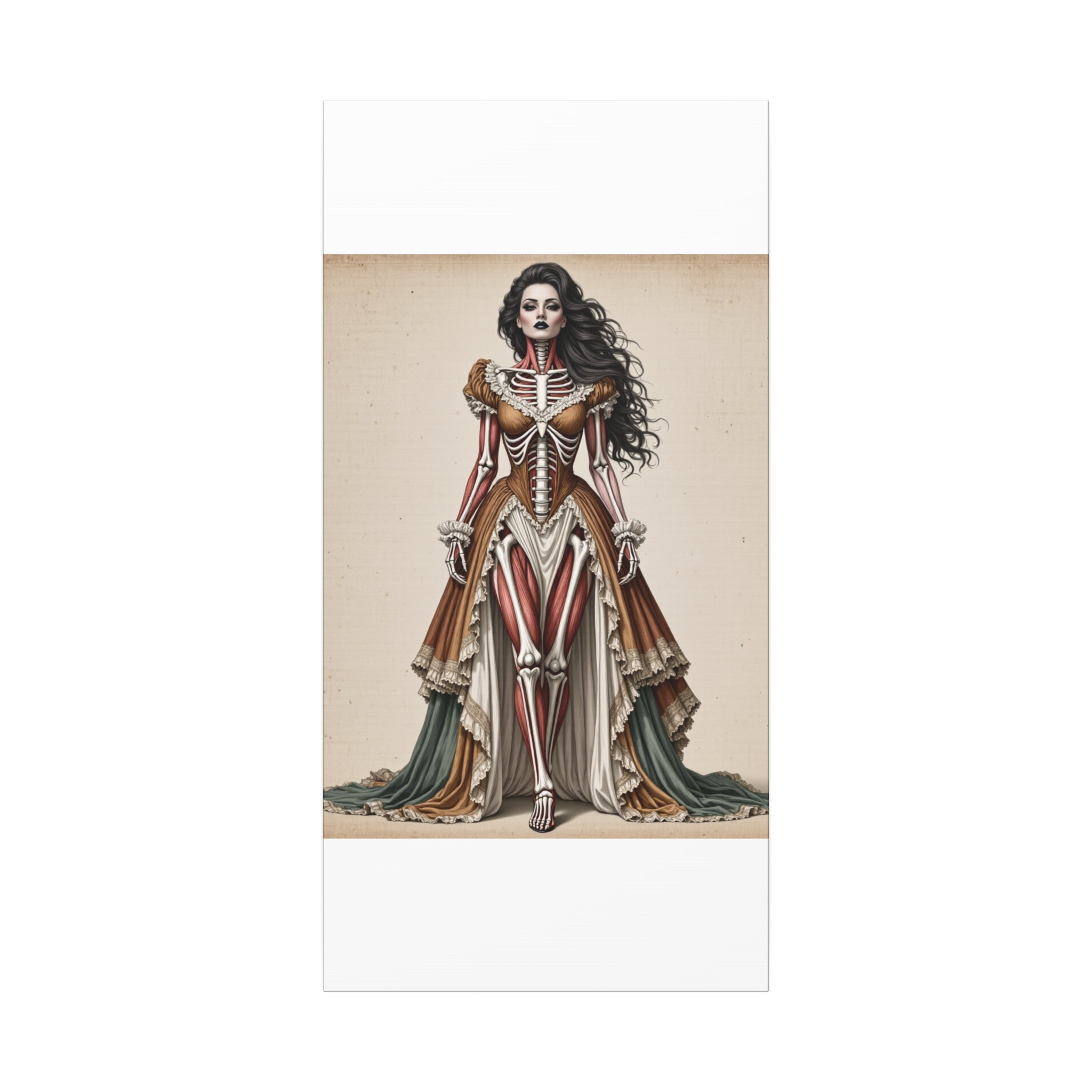 Daphne - Antique Anatomical Victorian Lady Canvas Print — Gothic Skeleton Art Wall Decor