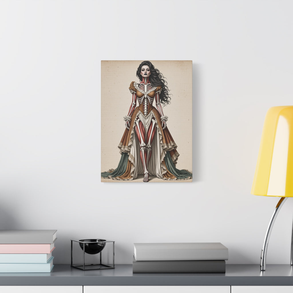 Daphne - Antique Anatomical Victorian Lady Canvas Print — Gothic Skeleton Art Wall Decor