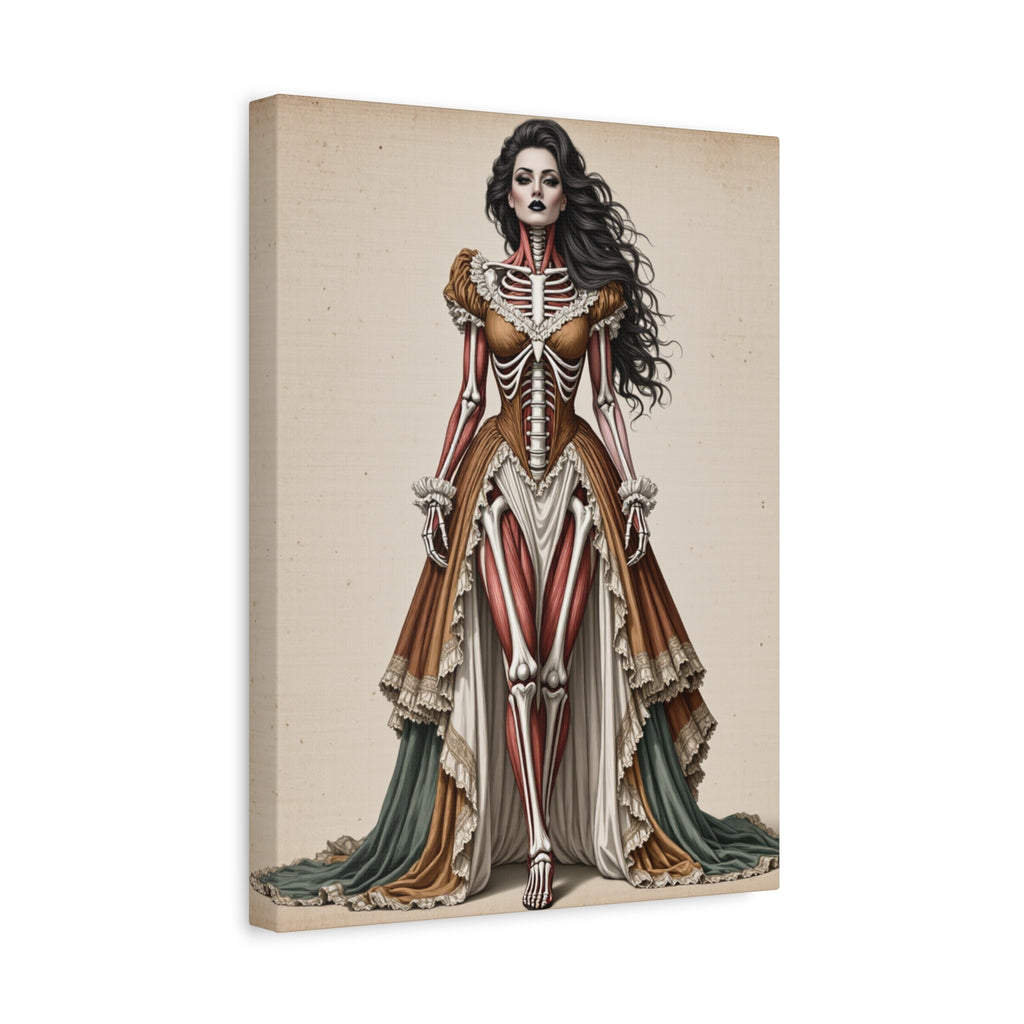 Daphne - Antique Anatomical Victorian Lady Canvas Print — Gothic Skeleton Art Wall Decor