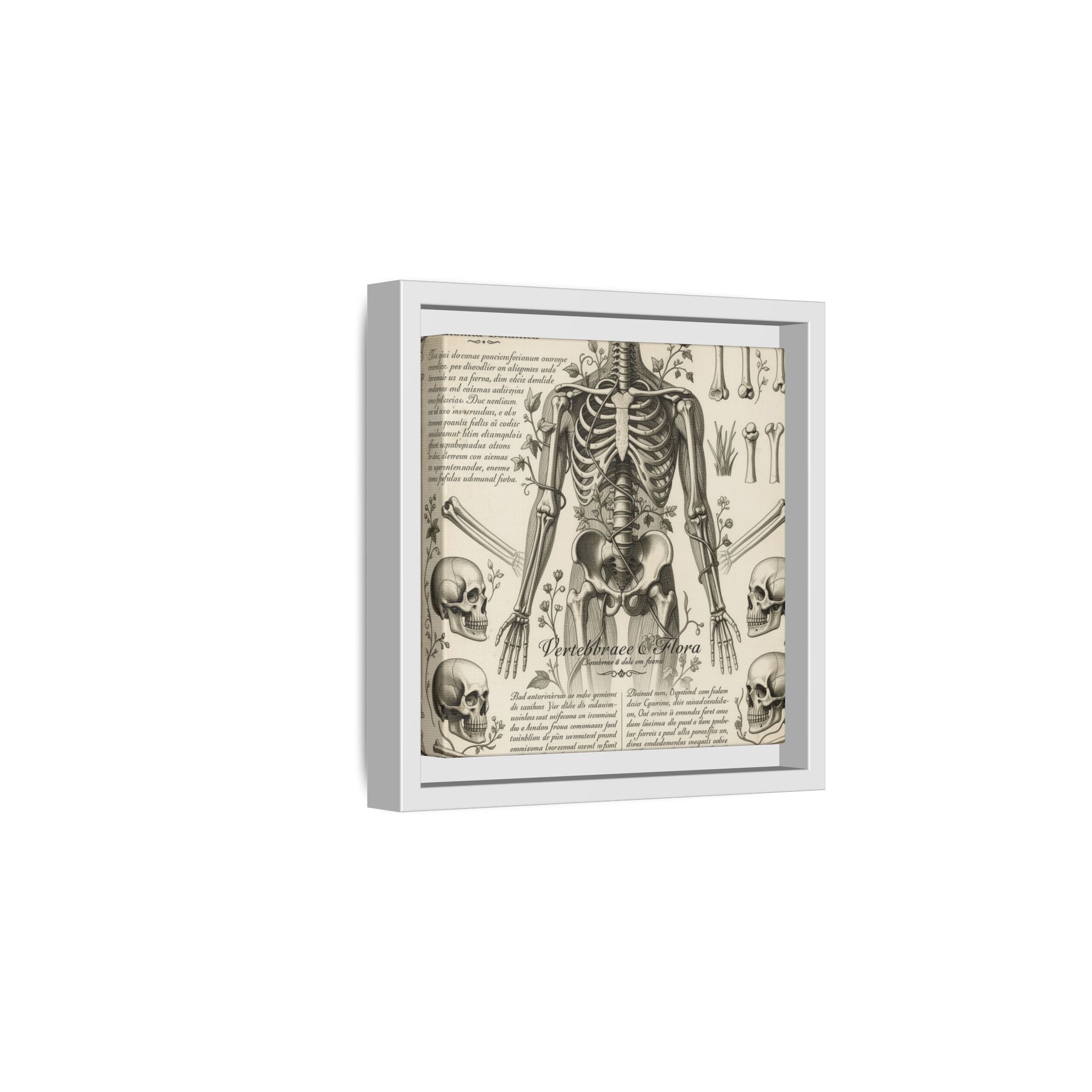 Dark academic anatomy goth skeletal study gallery art Matte Canvas, Framed (Multi-color)