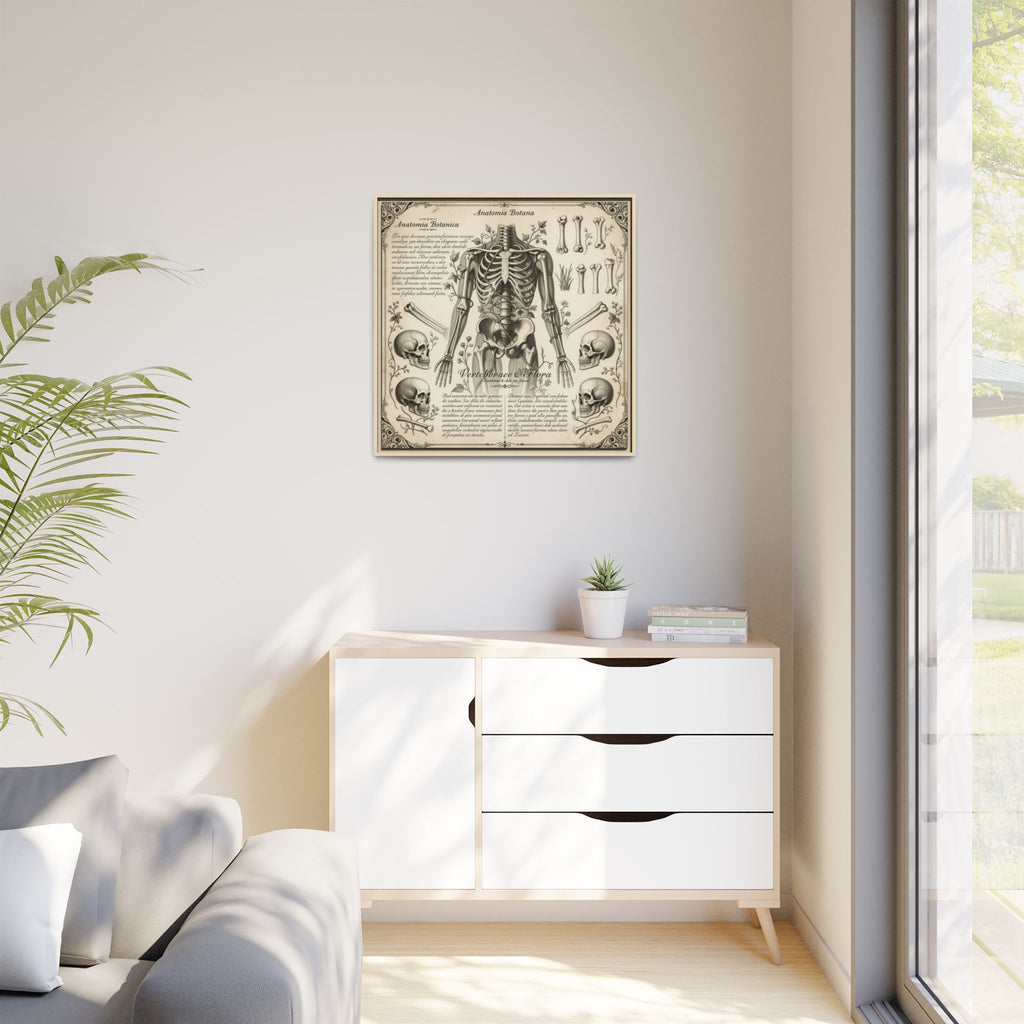 Dark academic anatomy goth skeletal study gallery art Matte Canvas, Framed (Multi-color)